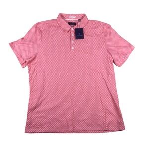 Toscano Mens Burnt Coral Teardrop Polo Shirt N920P16TR Short Sleeve XL NEW